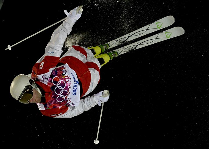 Canadian Marc-Antoine Gagnon  trains during the Ski freestyle moguls at the Extreme Park at Rosa Khutor Mountain ahead of the Sochi 2014 Winter. (Franck Fife/AFP/Getty Images)