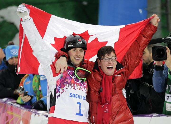 Bilodeau celebrates with his brother