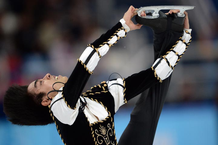 Philippines’ Michael Christian Martinez performs during the Men’s Figure Skating Short Program at the Iceberg Skating Palace during the Sochi Winter Olympics on February 13, 2014. (Yuri Kadobnov/AFP/Getty Images)