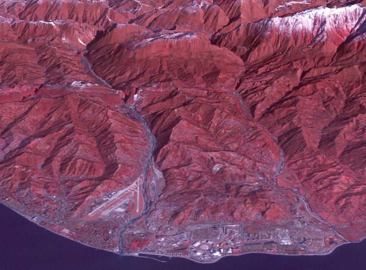 A NASA satellite images the site of the 2014 Sochi Winter Olympic Games site.