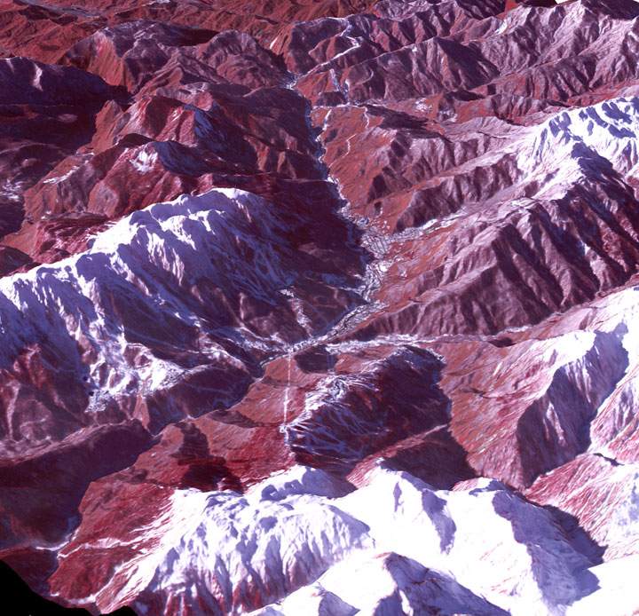 A NASA satellite image captured the ski and snowboarding sites for the Sochi Olympic Games.