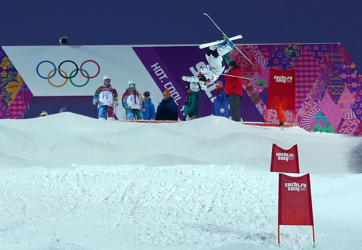 Alex Bilodeau of Canada practices during training for the Moguls Competition at the Extreme Park at Rosa Khutor Mountain on February 3, 2014 in Sochi, Russia. (Mike Ehrmann/Getty Images)