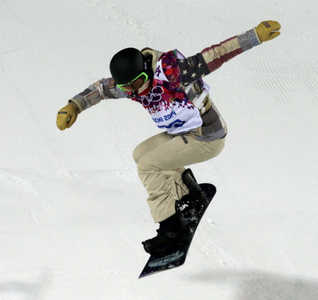 Shaun White of the United States trains in the half pipe at the Rosa Khutor Extreme Park, at the 2014 Winter Olympics