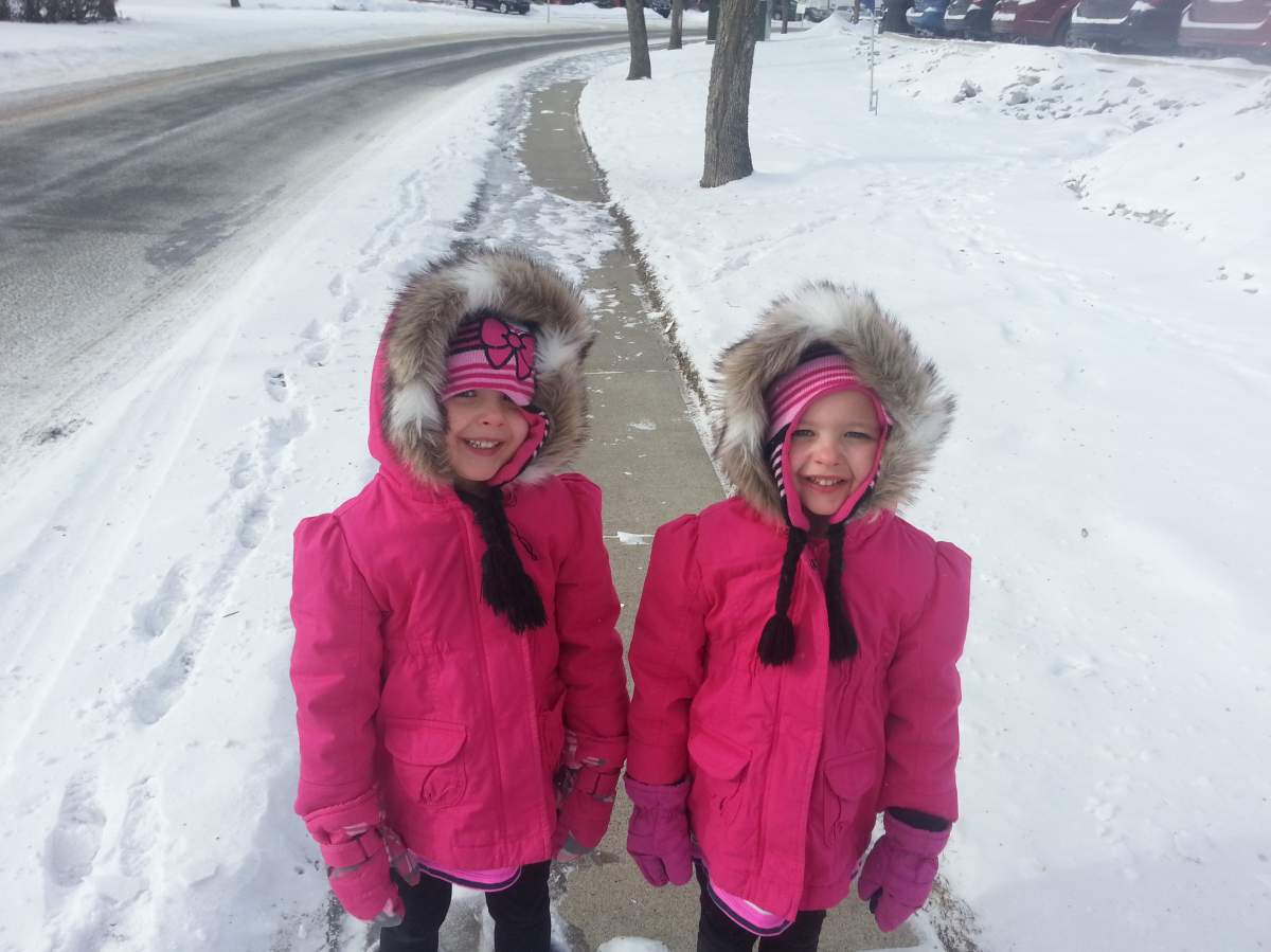 Savanna & Madison Williams are all bundled up for the cold weather!
