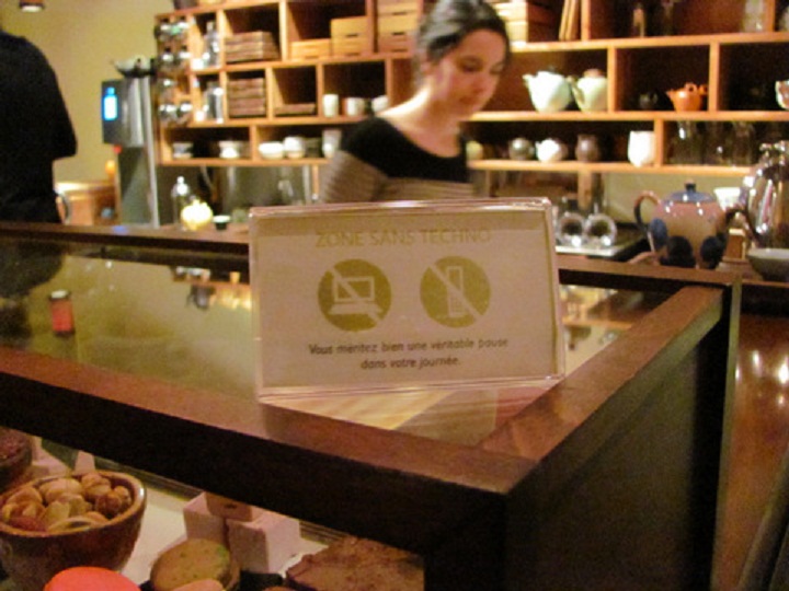 Techno-free zone at the Camellia Sinensis Tea House in Montreal.