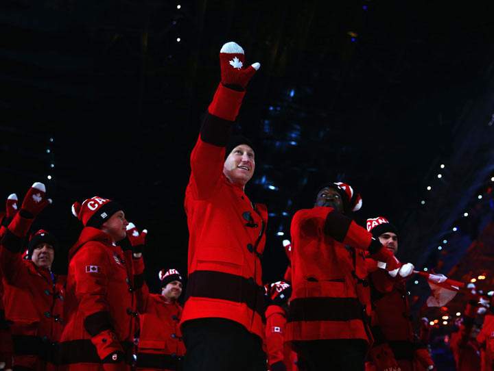 Team Canada enters the Opening Ceremony of the Sochi 2014 Winter Olympics at Fisht Olympic Stadium on February 7, 2014 in Sochi, Russia. 