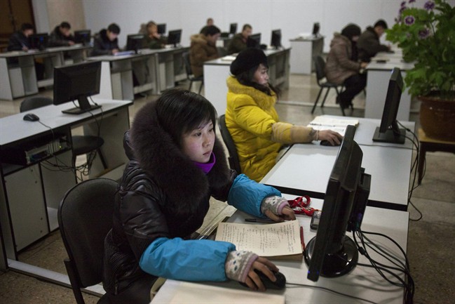 North Koreans work at computer terminals inside the Grand People's Study House in Pyongyang, North Korea. North Korea is literally off the charts regarding Internet freedoms. There essentially aren’t any. But the country is increasingly online. Though it deliberately and meticulously keeps its people isolated and in the dark about the outside world, it knows it must enter the information age to survive in the global economy.