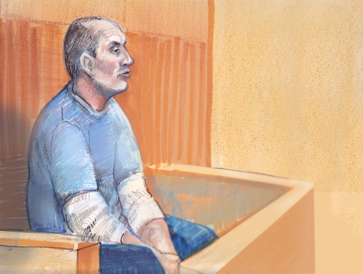 Paul Joseph Vukmanich pleaded guilty to six charges relating to the stabbing death of Edmonton police dog 'Quanto', Tuesday, Feb. 25, 2014. 