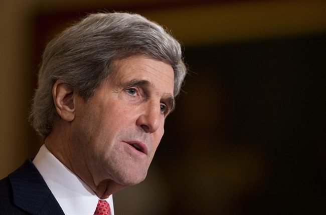  In this Jan. 17, 2014 file photo, Secretary of State John Kerry speaks at the State Department in Washington. 