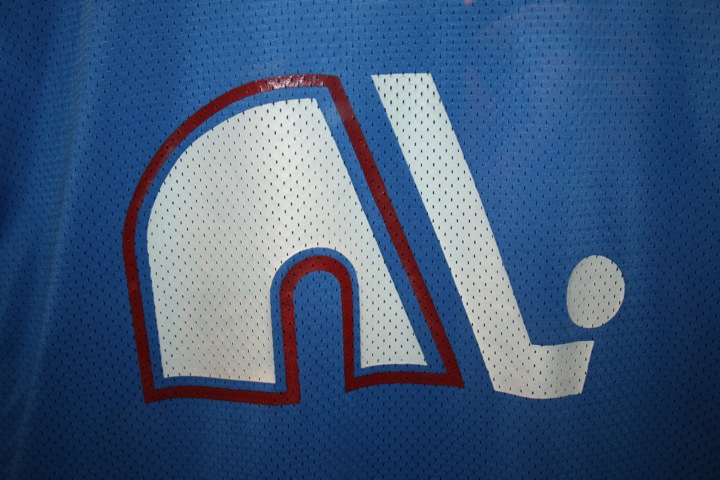 Logo of the NHL team Quebec Nordiques on display at the Hockey Hall of Fame in Toronto, Friday, April 6, 2012.