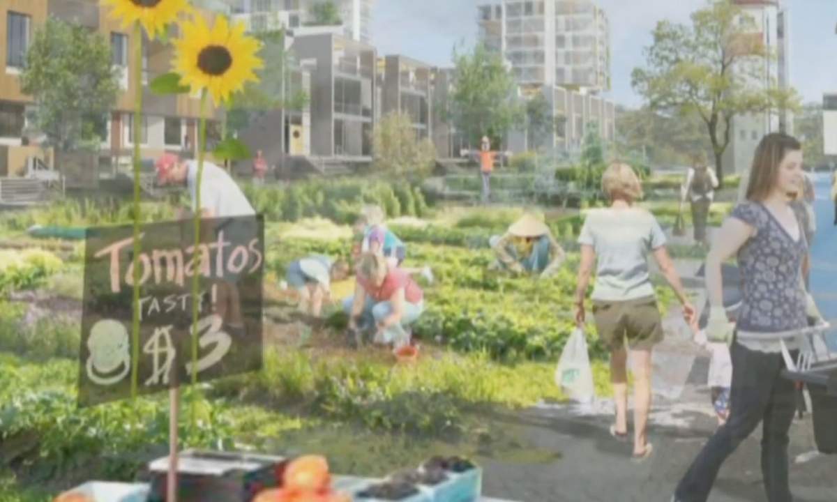 A sketch depicting the Blatchford Lands Development on the old City Centre Airport site.