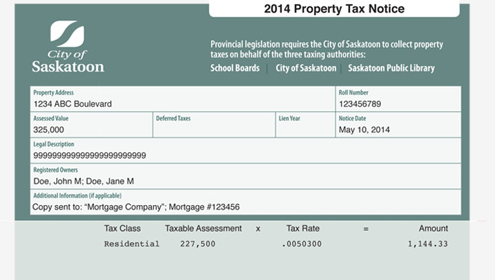 Officials with the City of Saskatoon say the new property tax notices are shorter, easier to read.
