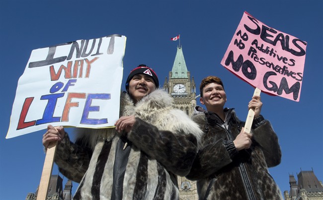 Sealskin marks protest on Parliament Hill
