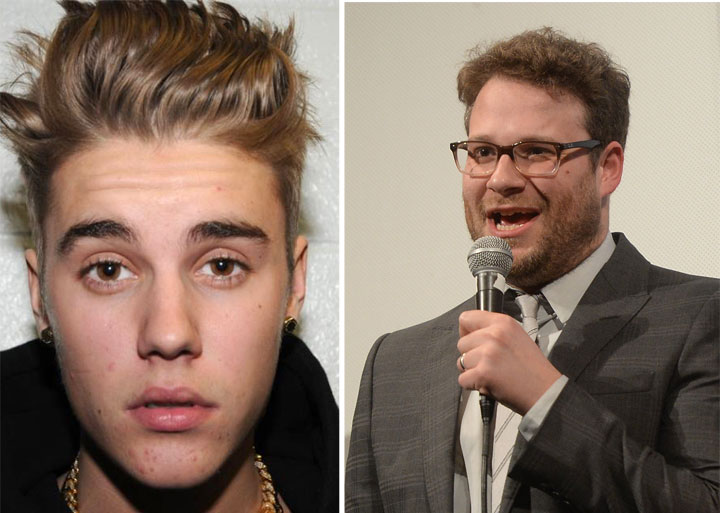 Justin Bieber and Seth Rogen