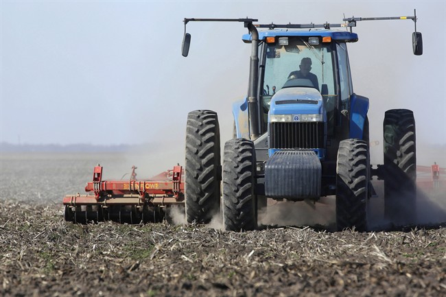 A file photo of a farmer during spring seeding.