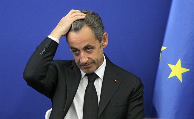 Former French President Nicolas Sarkozy in shown in this March 10, 2014. file photo in Nice, southeastern France. 