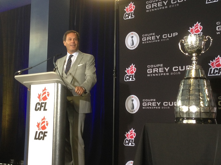 CFL Commissioner Mark Cohon at Investors Group Field in Winnipeg on Wednesday, March 26, 2014.