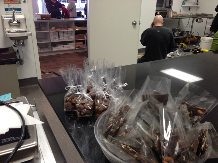 Staff at Chocolatier Constance Popp are struggling to keep producing chocolate weeks after they lost their running water to frozen pipes. They've called a private contractor to try to get the water running again.