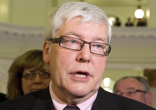 Dave Hancock speaks in Edmonton, on Thursday March 20, 2014.