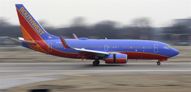 A Southwest Airlines jet plane is pictured Feb. 3, 2014, in Dallas. 