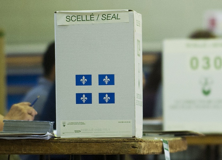 A ballot box is shown on election day in Montreal.