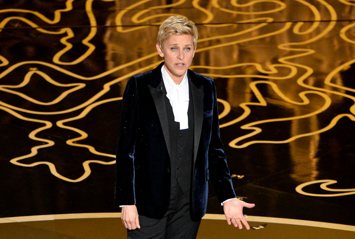 Ellen DeGeneres hosts the 86th Academy Awards on March 2, 2014.