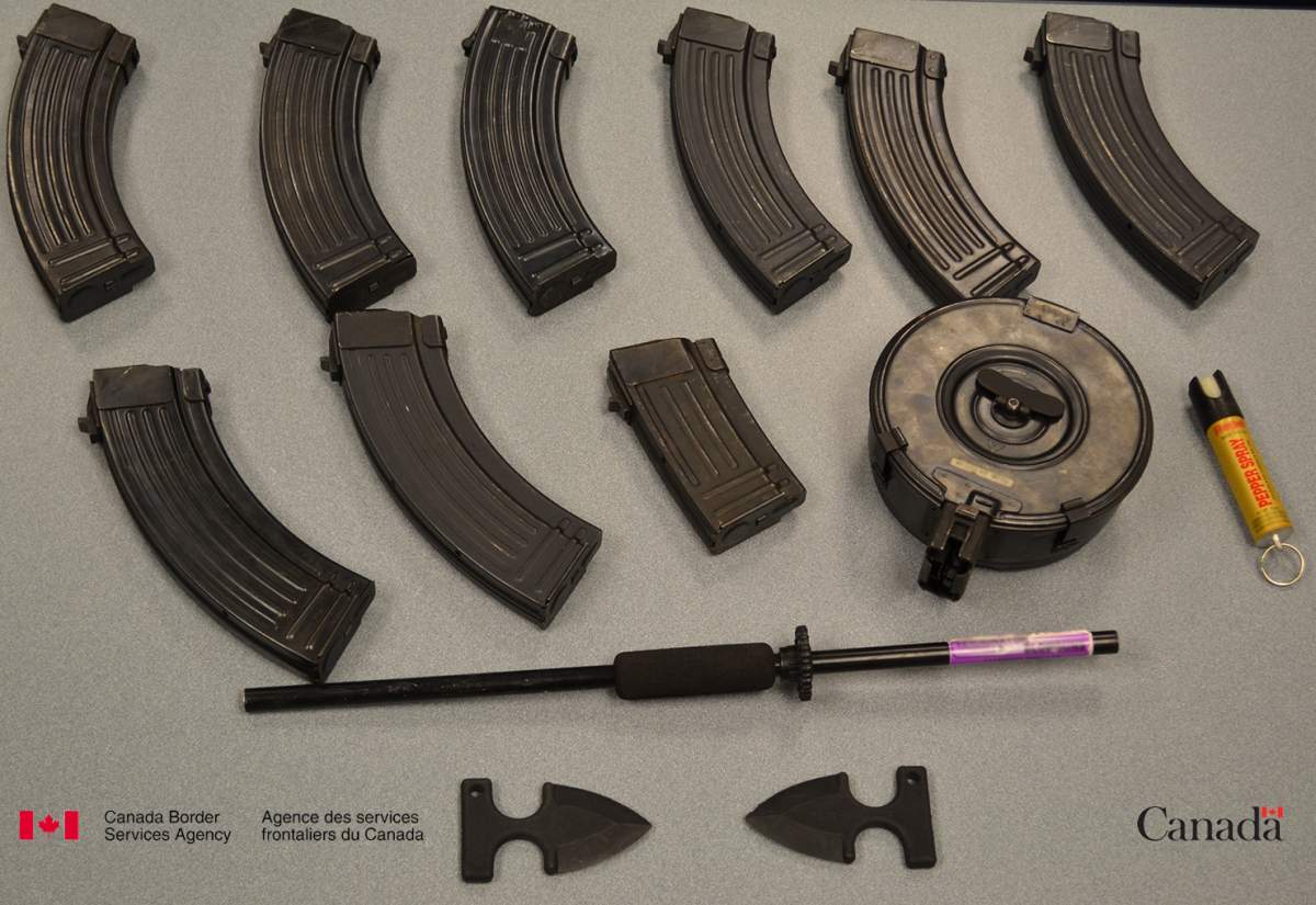 Police searched Glenn Winningham Fearn’s vehicle and seized one blowgun, two push daggers, one can of pepper spray and 10 overcapacity magazines.