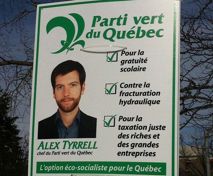Quebec's Green Party election poster.