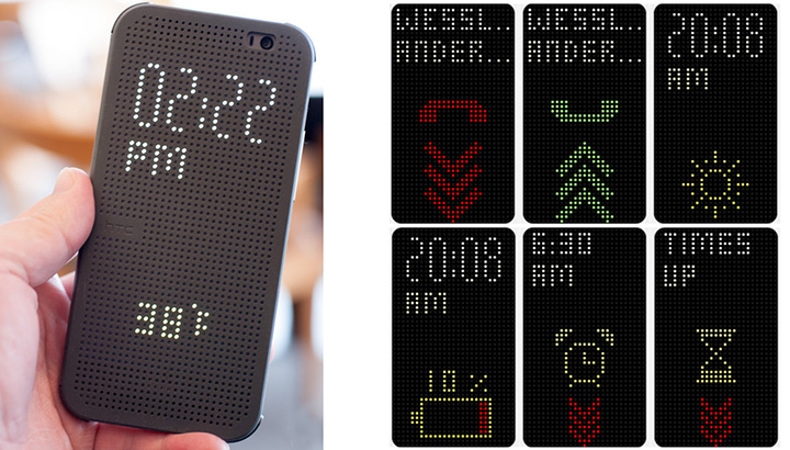 HTC one M8 Dot View Case shows many simple notifications.
