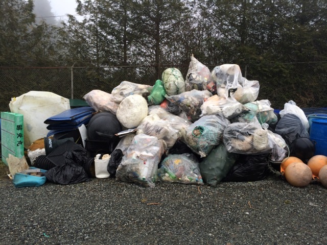 The debris collected by students with Japan Love Project.