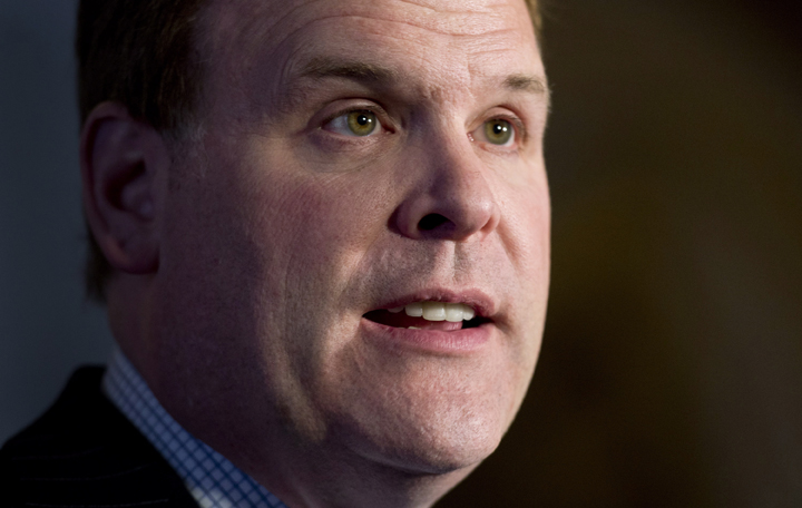 Foreign Affairs Minister John Baird speaks about the situation in Ukraine during a news conference on Parliament Hill Thursday March 13, 2014 in Ottawa.