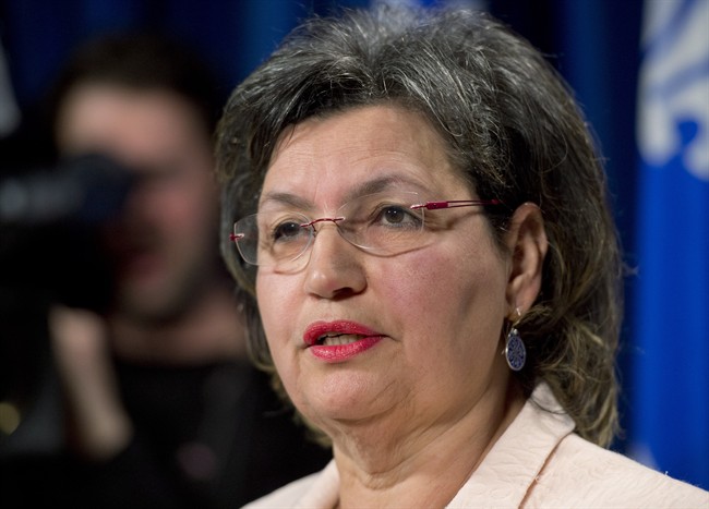Independant MLA Fatima Houda-Pepin announces her decision to run as an independant candidate for the coming election, at a news conference, Tuesday, March 4, 2014 at the legislature in Quebec City.