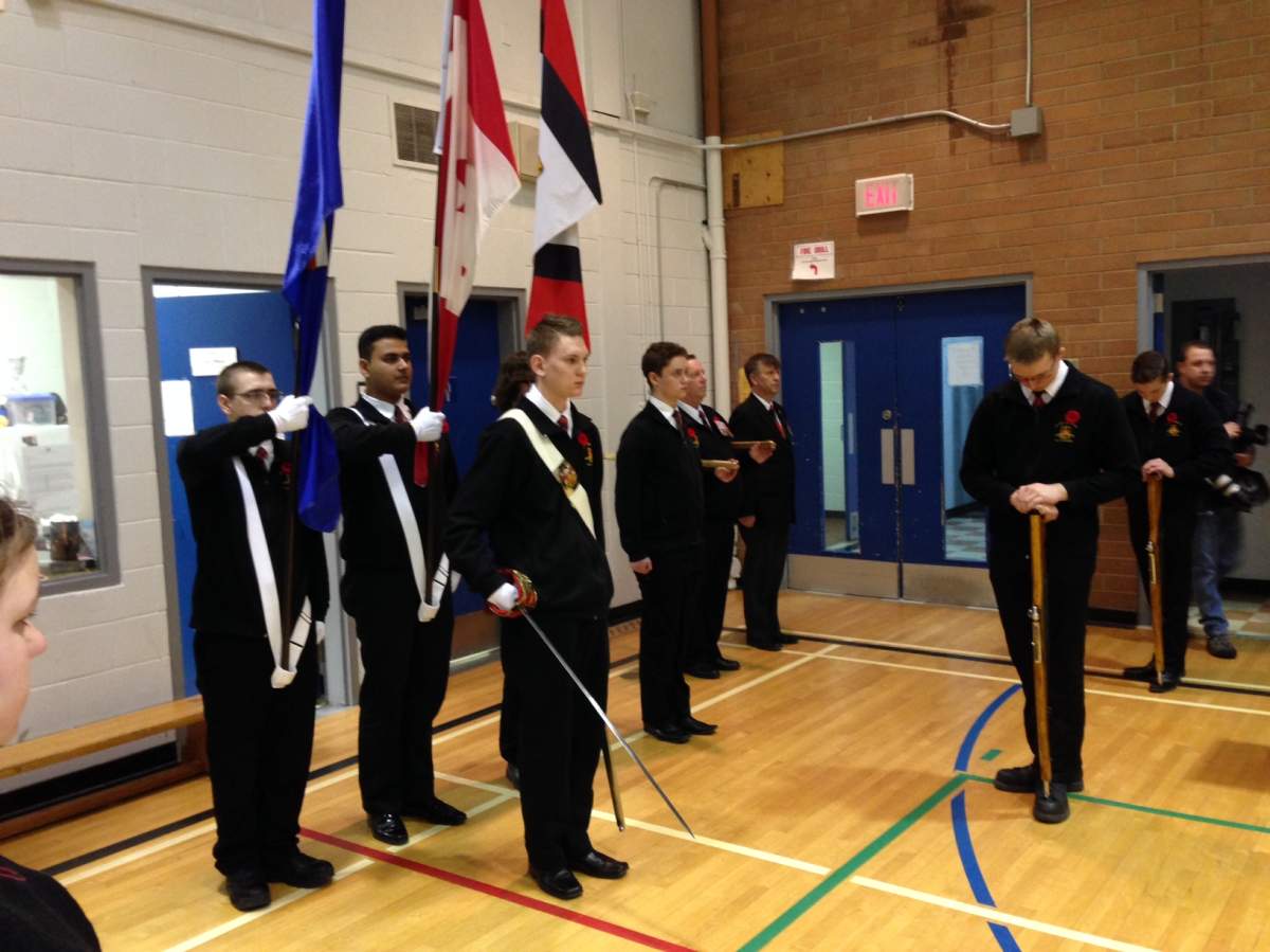 Students at Juno Beach Academy honor Afghanistan veterans .