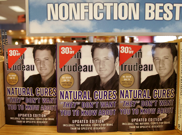 The best-selling book "Natural Cures" by Kevin Trudeau stands on display at a Borders bookstore August 22, 2005 in Washington, DC. 