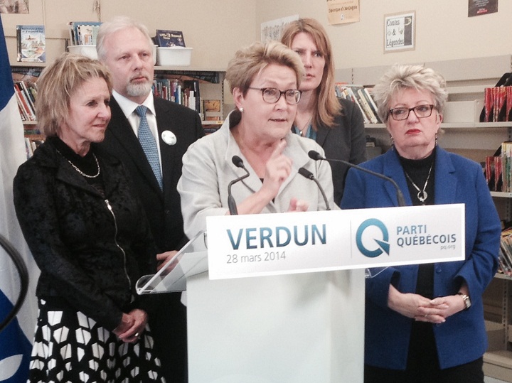 Parti Quebecois leader Pauline Marois on March 28, 2014.