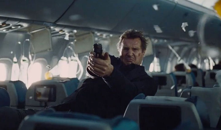 Liam Neeson in a scene from 'Non-Stop.'.