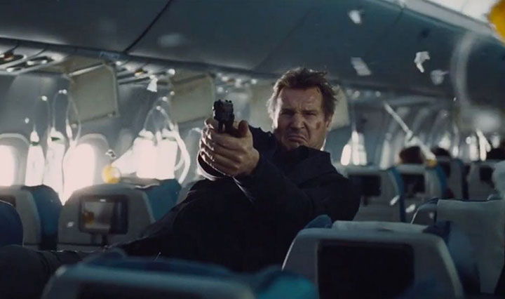 Liam Neeson in a scene from 'Non-Stop.'.