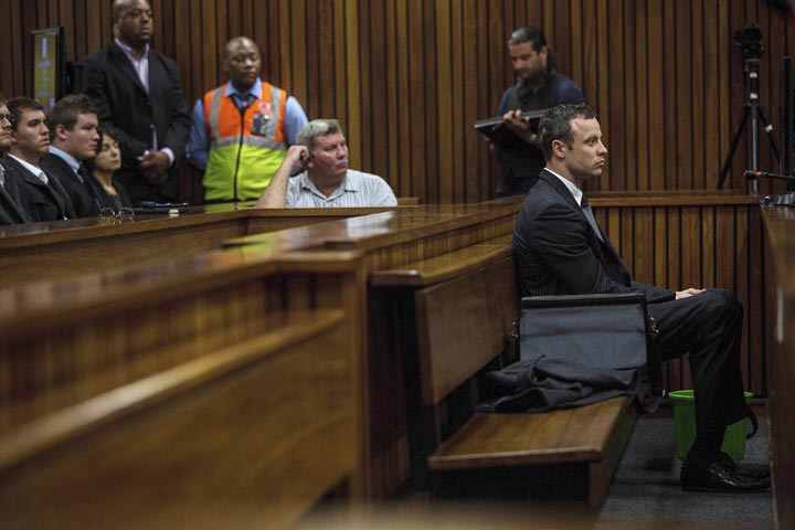 Oscar Pistorius at the Pretoria High Court on March 11, 2014, in Pretoria, South Africa. 