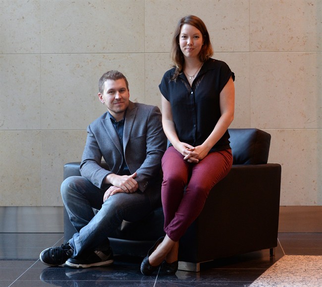 University of Victoria graduate students Isabelle Couture and James Attfield are pictured in Ottawa on Friday, February 28, 2014. Couture and her partner in research Attfield did a survey of unpaid internships with the Canadian Intern Association. THE CANADIAN PRESS/Sean Kilpatrick.