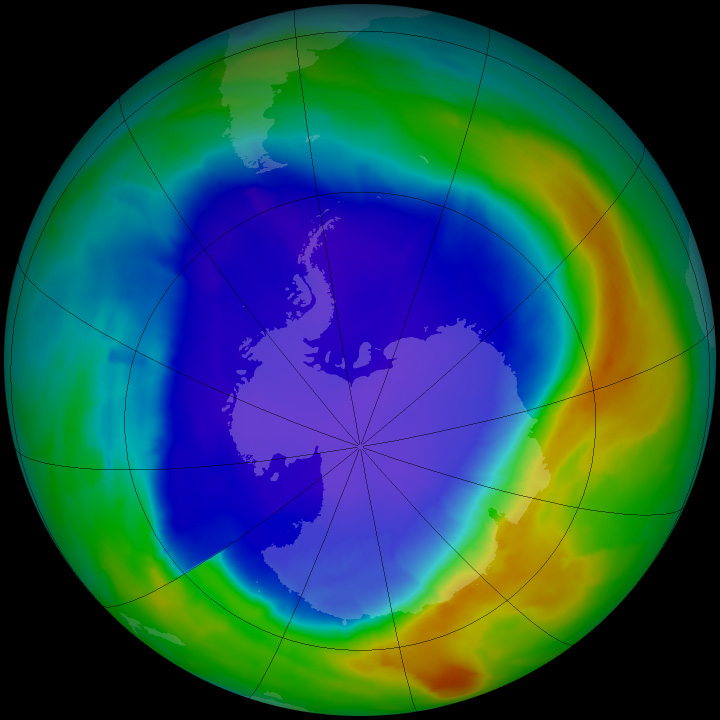 In 2013, the ozone hole was slightly smaller than the average for recent decades. 