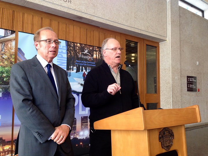 Mayor Sam Katz and Emergency Preparedness Coordinator Randy Hull at a news conference on Monday, March 10, 2014.