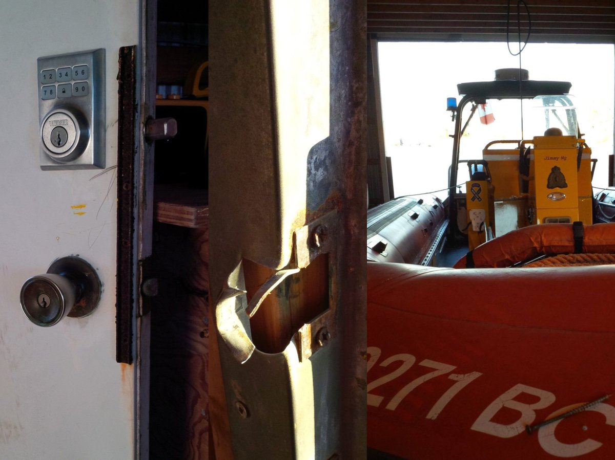 Vandals broke into the RCMSAR station Friday and damaged a vessel, according to volunteers. 