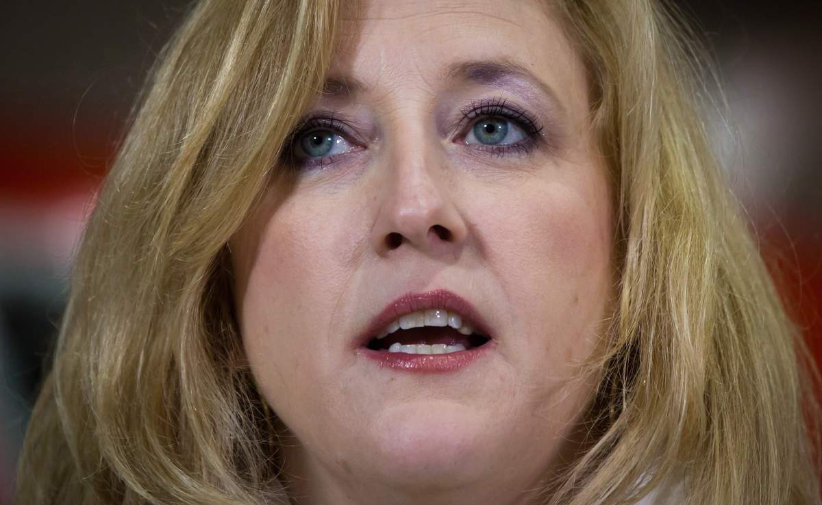 Minister of Transport Lisa Raitt announces new funding for the National Aerial Surveillance Program (NASP) at Vancouver International Airport in Richmond, B.C., on Wednesday February 19, 2014. THE CANADIAN PRESS/Darryl Dyck