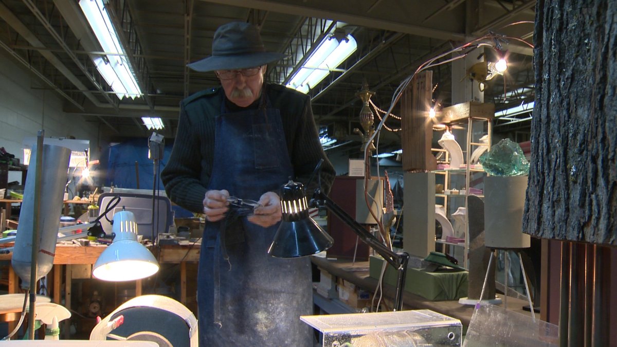 Artist Hans Durstling works on his craft at the Artisan Village in Moncton.