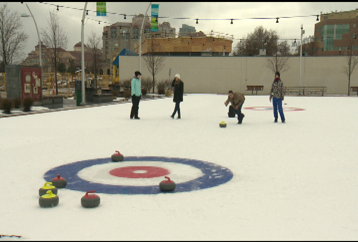 Curling in Kelowna's Stuart Park.