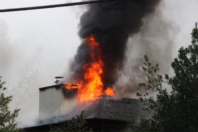 A fire broke out at a Surrey townhouse complex on March 17.