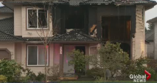 Fire destroys a home in Surrey - image