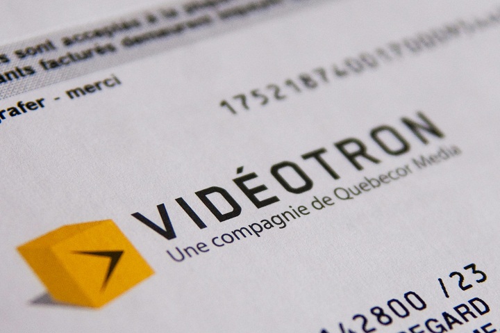 Close-up of Videotron cable bill.