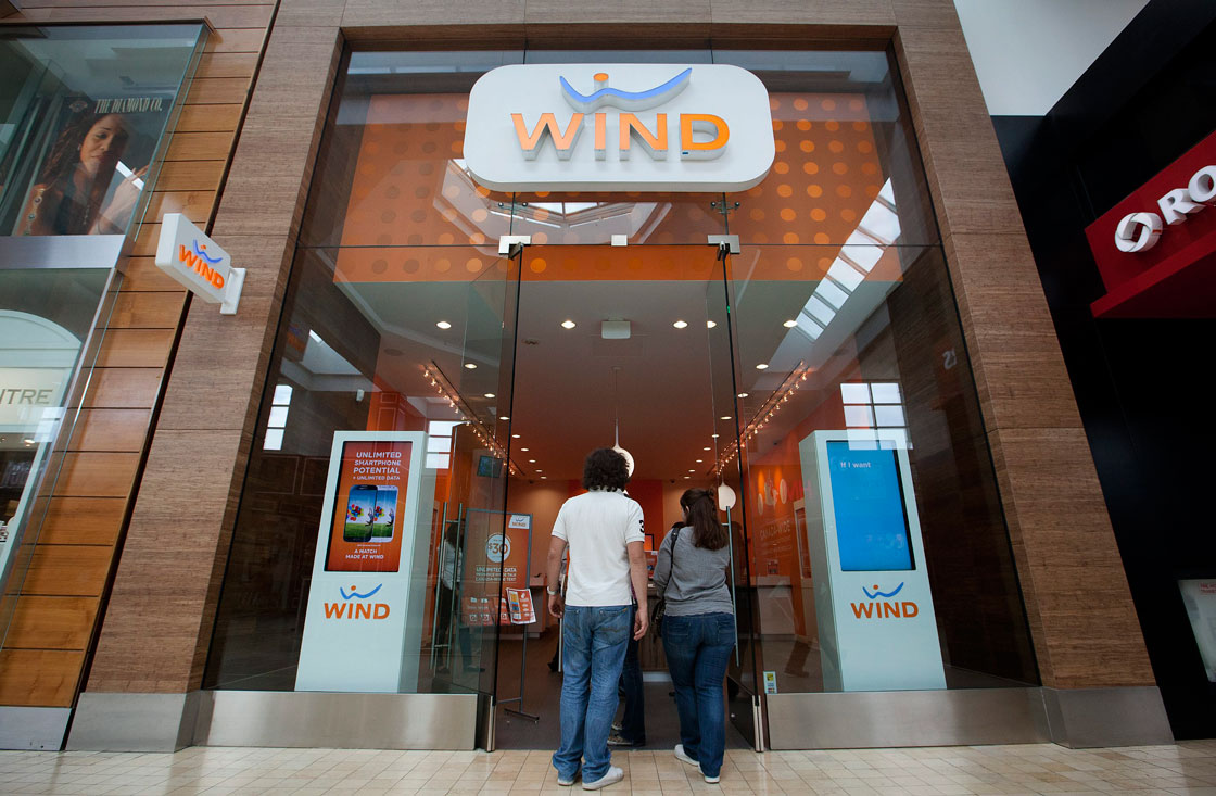 A Wind Mobile location in Toronto. The fledgling carrier charges about half as much for wireless services compared to Rogers, Bell and Telus.