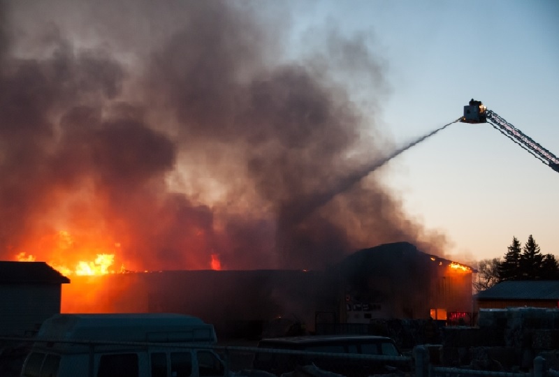 There were no injuries in a fire that destroyed a recycling plant in Winkler, MB on Thursday, March 27, 2014.